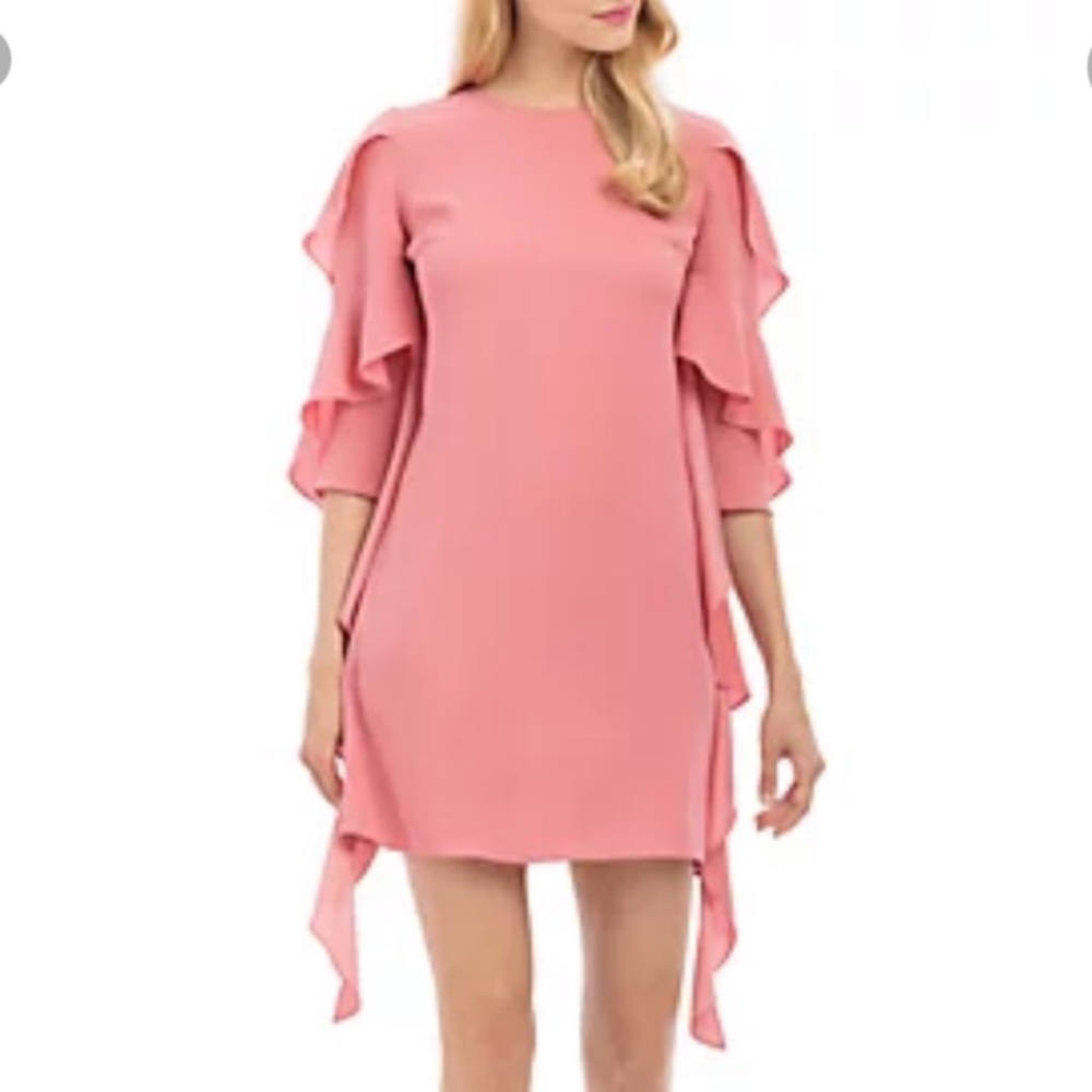 Nicole Miller long ruffle sleeve dress